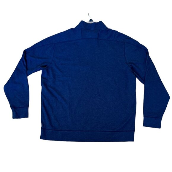 New Era Men's Navy Long Sleeve Tri-Blend Fleece 1/4 Zip Pullover Sweatshirt-2XL - Picture 2 of 3